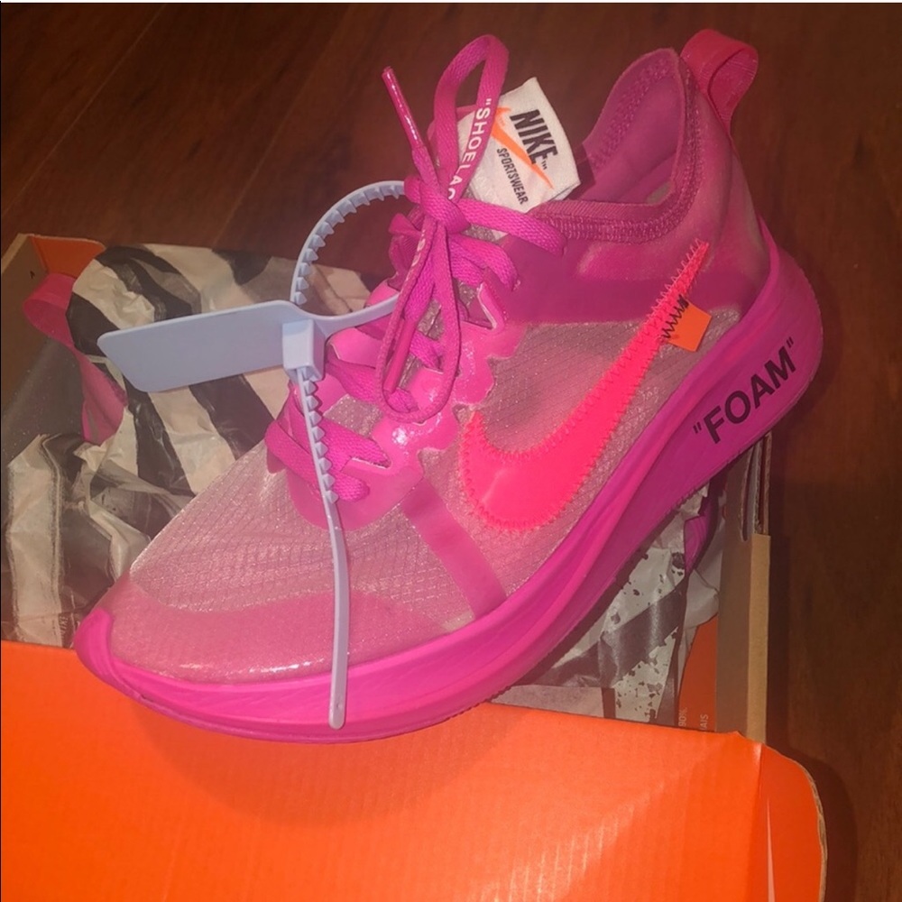 PINK OFF-WHITE “NIKE ZOOM FLY” SNEAKERS SIZE 6 WMN